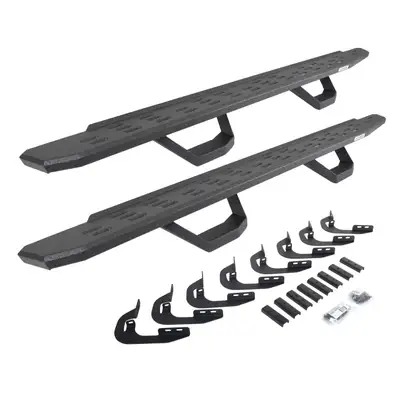 Go Rhino Go Rhino 6960588020T - RB30 Running Boards with Mounting Brackets & 2 Pairs of Drops Steps Kit - Protective Bedliner Coating