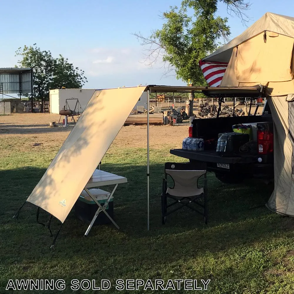 Truck or Car Awning Shade Wall, 4.5x6 Feet, Poly-Cotton Ripstop Fabric, Tan product image
