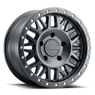 Raceline Wheels Aluminum Wheels 17x9 Ryno 951B Satin Black -12 Offset 8 on 170 Bolt Pattern 130.8 Bore Raceline