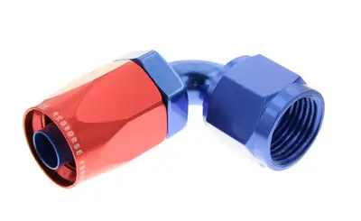 Redhorse Performance 08 90 Degree Female Aluminum Hose End Red&blue