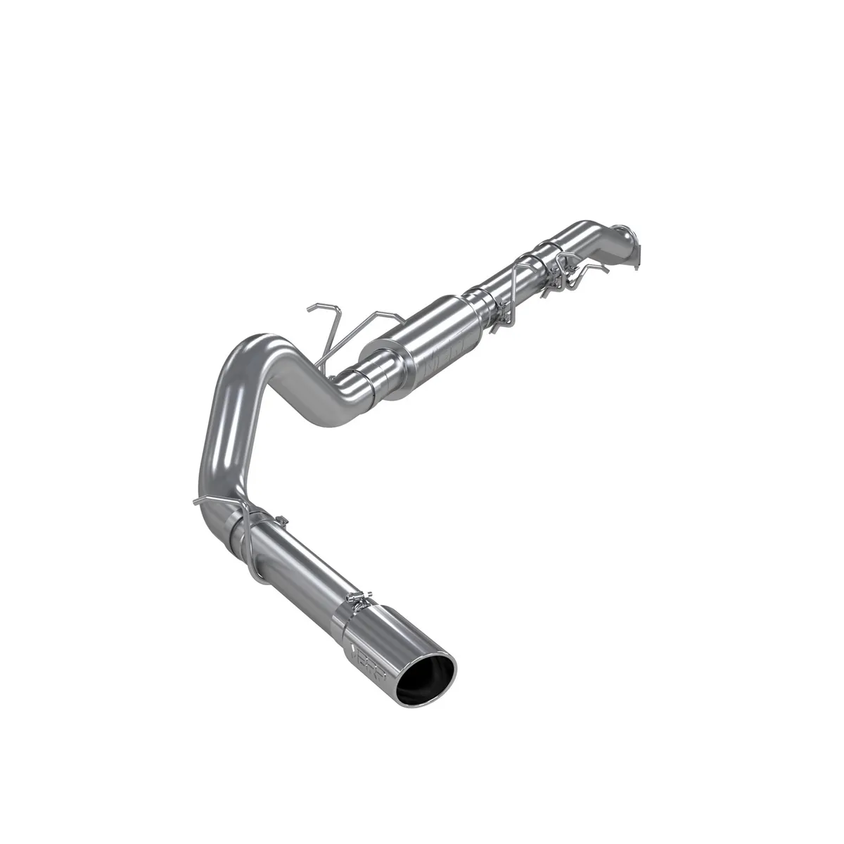 Armor Lite Cat Back Exhaust System; 4 in.; Incl. Ext. Pipe/Muffler/Over Axle Pipe/Tailpipe/Hardware/5 in. OD Tip; Single Side Exit; Aluminized; product image