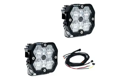 Baja Designs Baja Designs Squadron 2.0 Sport LED Auxiliary Light Wide Cornering, Clear - Pair