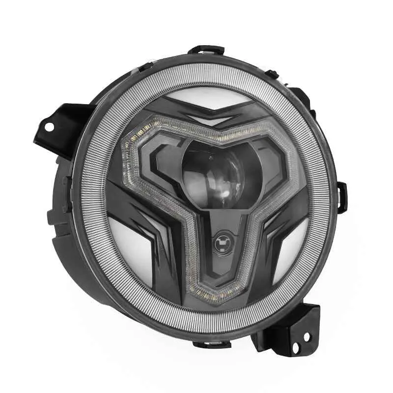 Warrior Style 9 Inch LED Headlights With Halo DRL & Turn Signals For 2018-Later Jeep Wrangler JL & Gladiator JT product image