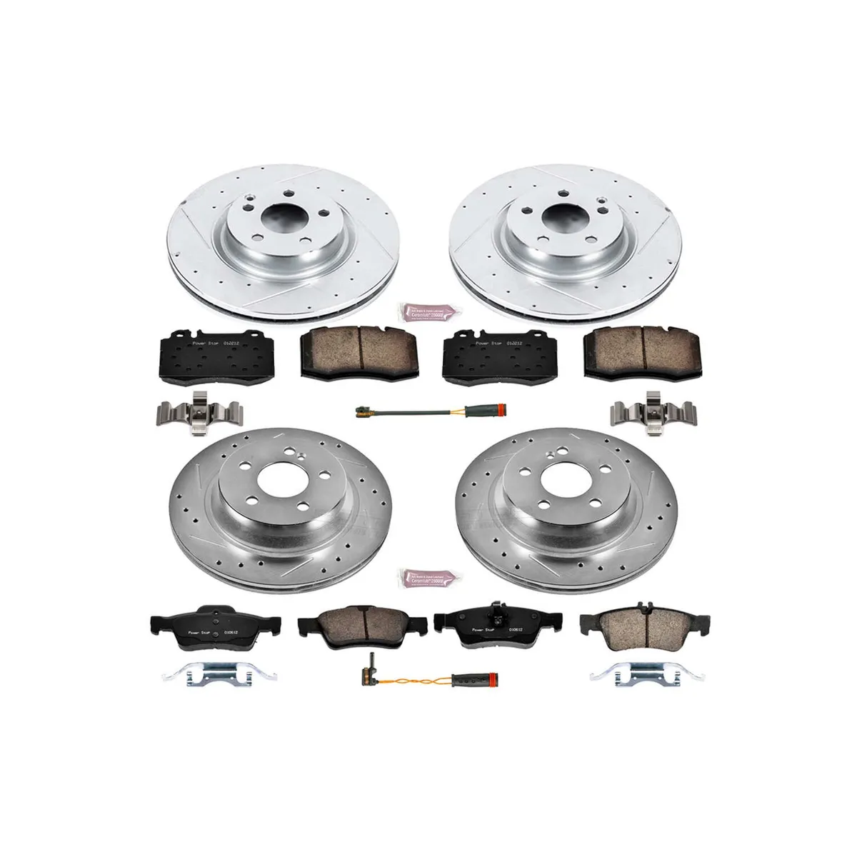 Z23 Evolution Sport Upgrade Kit: Drilled/Slotted Rotors; Carbon-Fiber Ceramic Pads W/Hardware; Pad Sensors product image