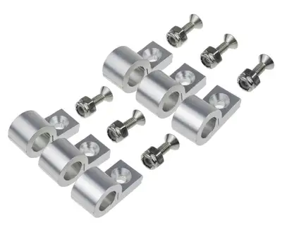 Redhorse Performance 3/16 Polished Aluminum Line Clamps 6pcs/Pkg