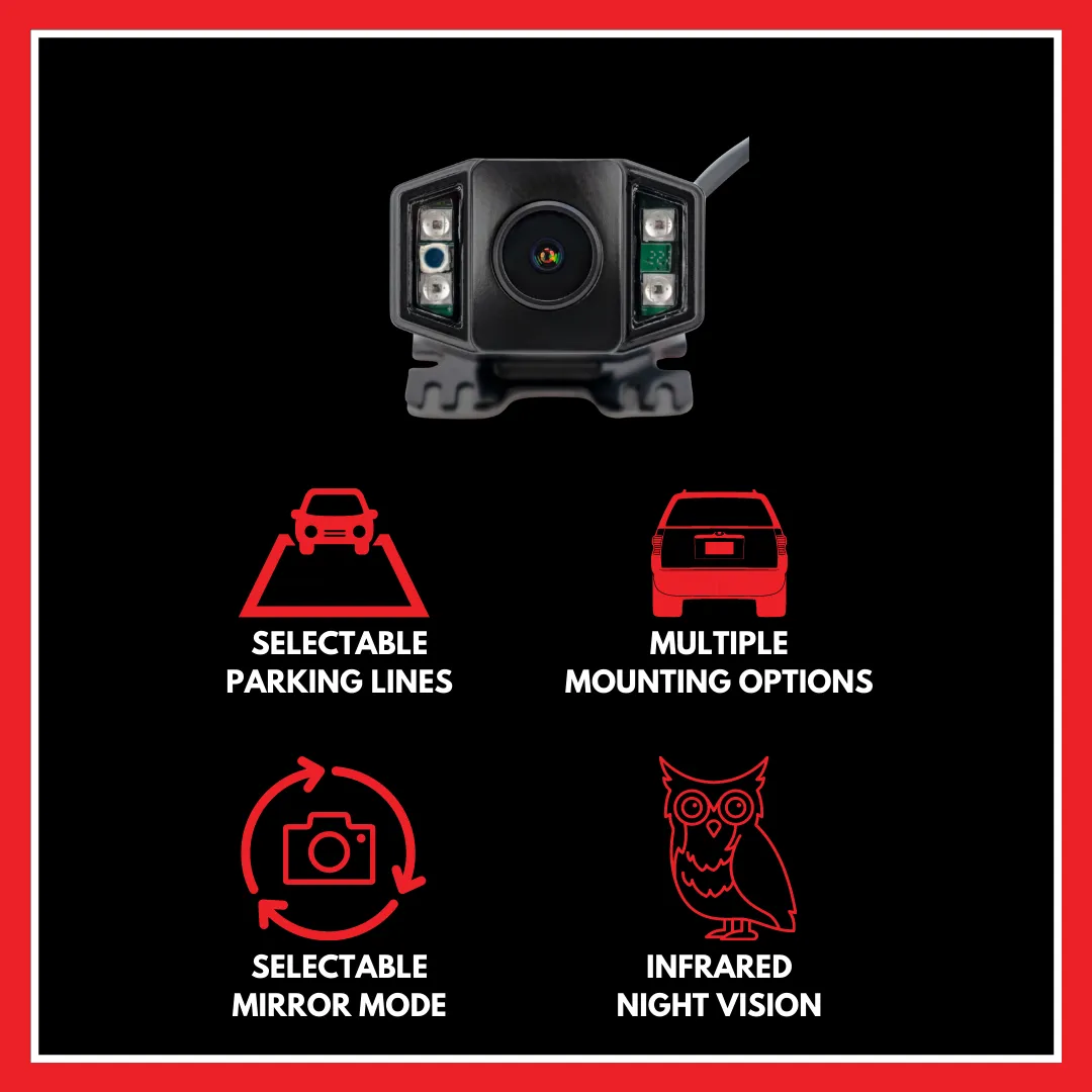 Universal Front or Rear HD Night Vision Camera with Tag-Mount Bracket product image