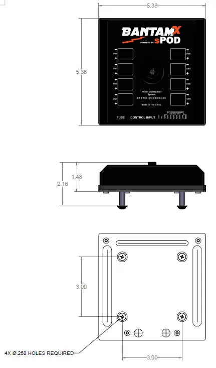 sPOD BantamX Touchscreen for Universal With 36in Battery Cables product image
