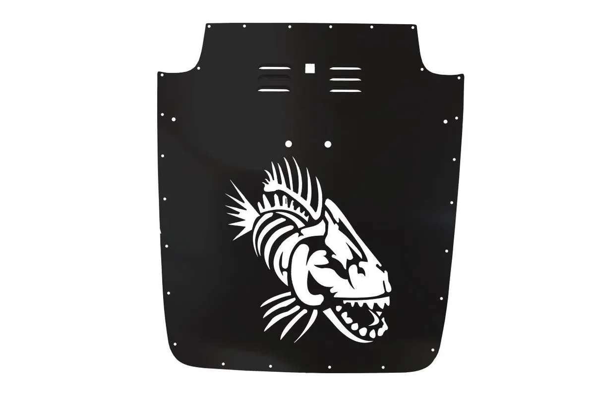 199702 Wrangler Fishbone TJ Hood Louver (9702) Black Black Powder Coat product image