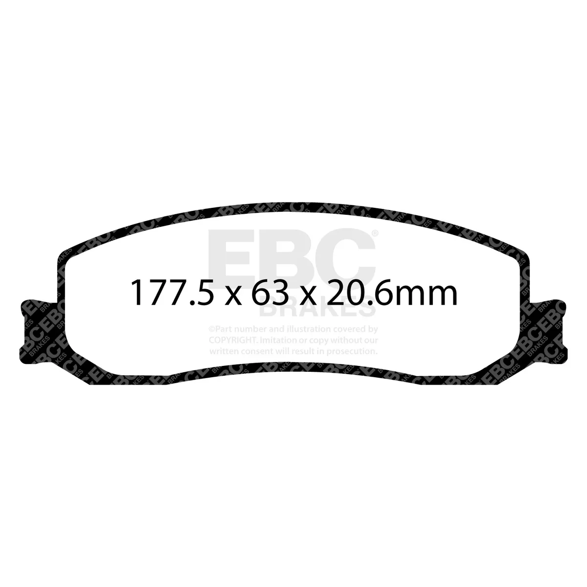 Truck/SUV Extra Duty Brake Pads; FMSI Pad No. D1631; Vented; 347mm Dia.; 115mm Height; 38mm Thick; 125mm Center Hole Dia.; Pad Dimensions: 177.5 x 63 x 20.6mm; product image
