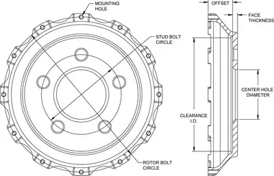 Wilwood Brakes Wilwood HAT12x8.75 BC5x4.50 MT1.380 OFFSET