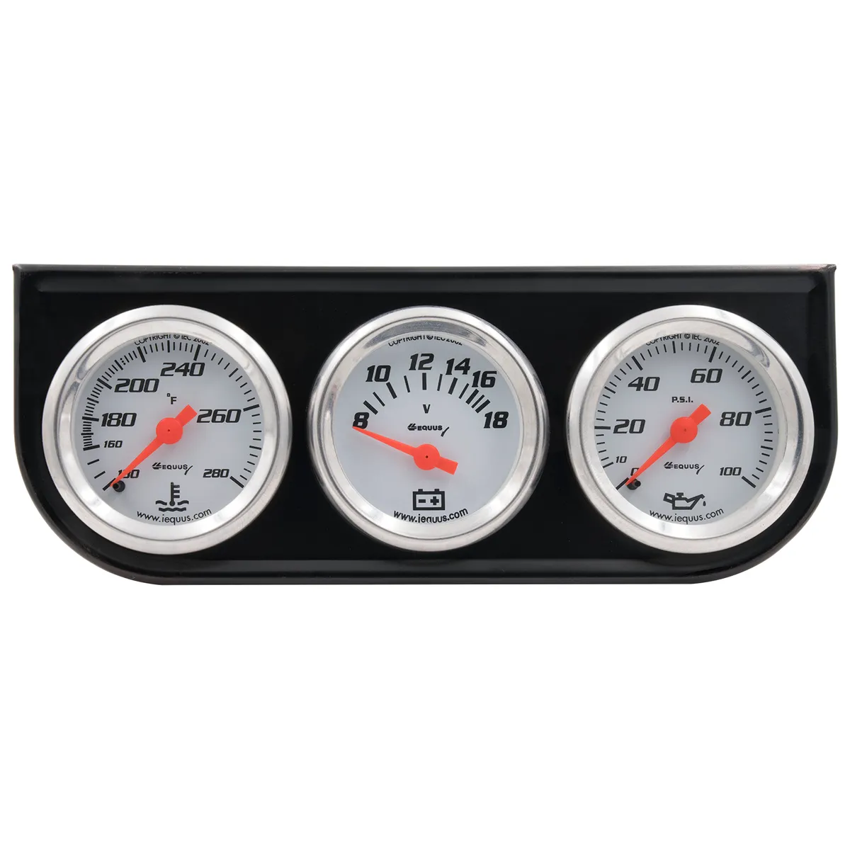 1-1/2 Dia Triple Gauge Set w/Black Panel product image