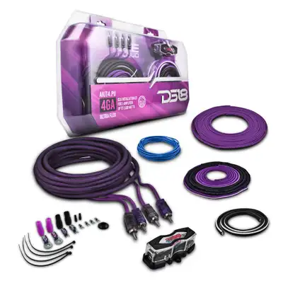 DS18 4-GA Amplifier Installation Wiring Kit - Purple