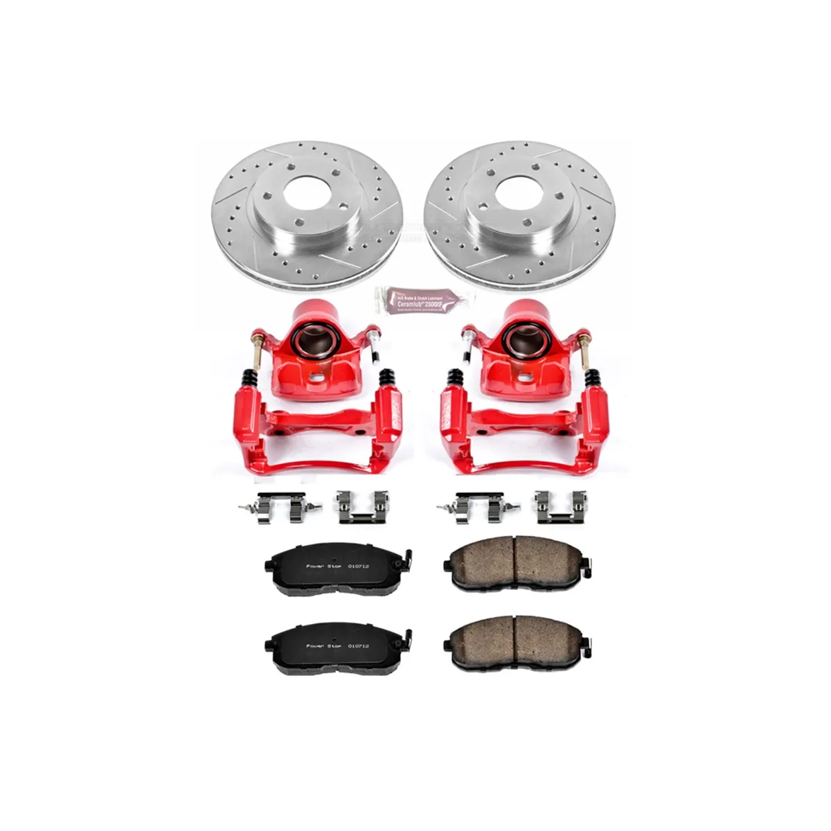 Z23 Evolution Sport Upgrade Kit: Drilled/Slotted Rotors; Carbon-Fiber Ceramic Pads; Powder Coated Calipers product image