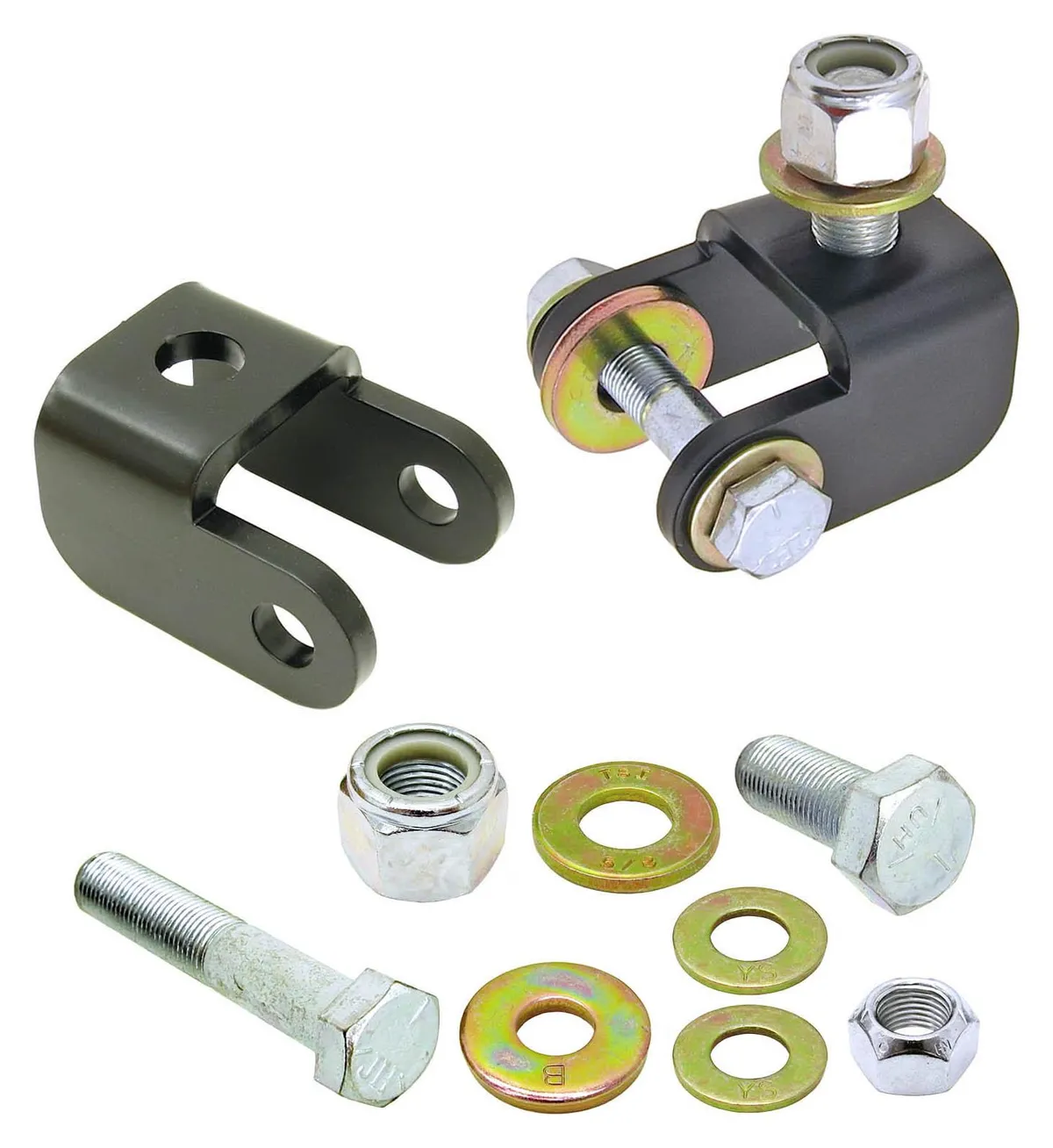 Shock Mount Relocation Kit 07-18 Wrangler JK Front Upper Includes Hardware Pair RockJock 4x4 product image