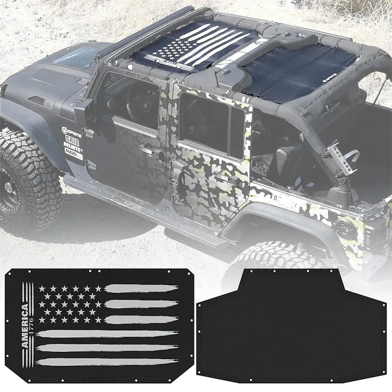 Sunshade Top with Flag Design for Jeep Wrangler JK product image