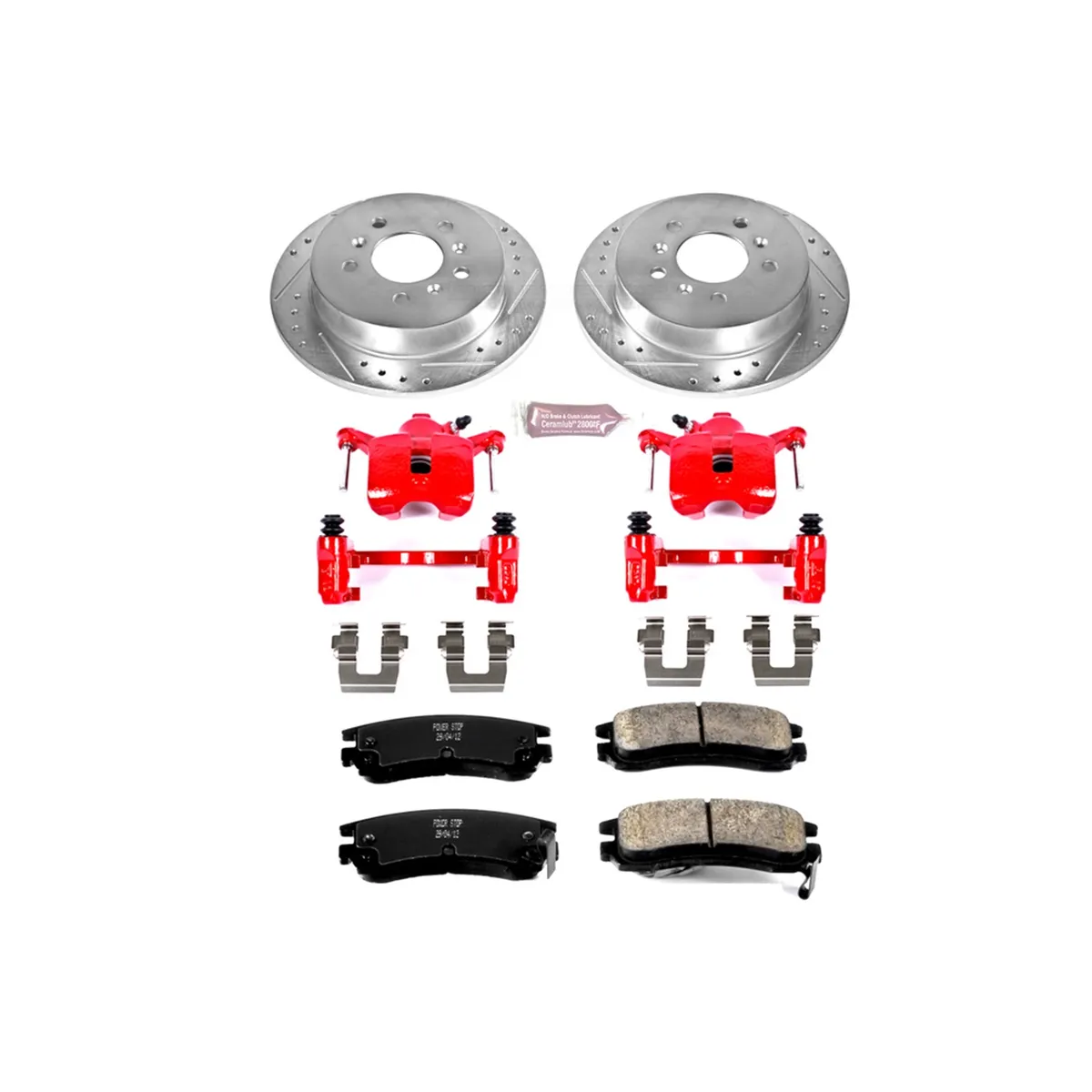 Z23 Evolution Sport Upgrade Kit: Drilled/Slotted Rotors; Carbon-Fiber Ceramic Pads; Powder Coated Calipers product image