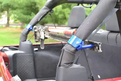 Steinjager Recovery and Towing 2007-2018 High Lift Jack Mount Roll Bar Mount, 4 Door Playboy Blue