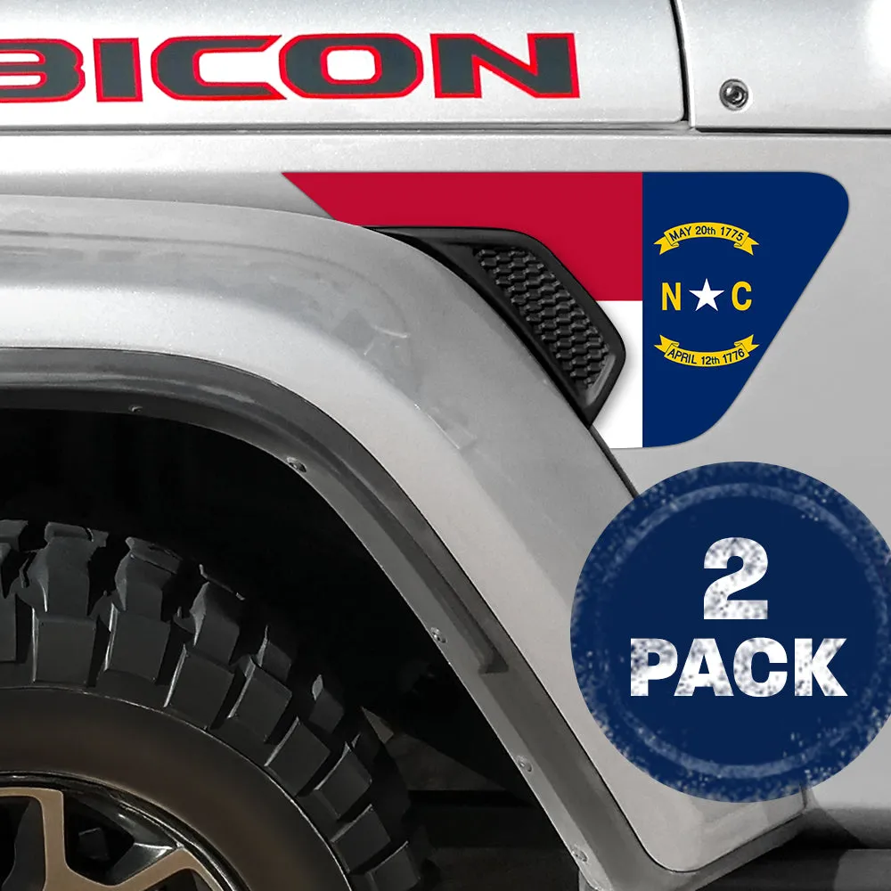 North Carolina State Flag 2pc Vinyl Fender Decal product image