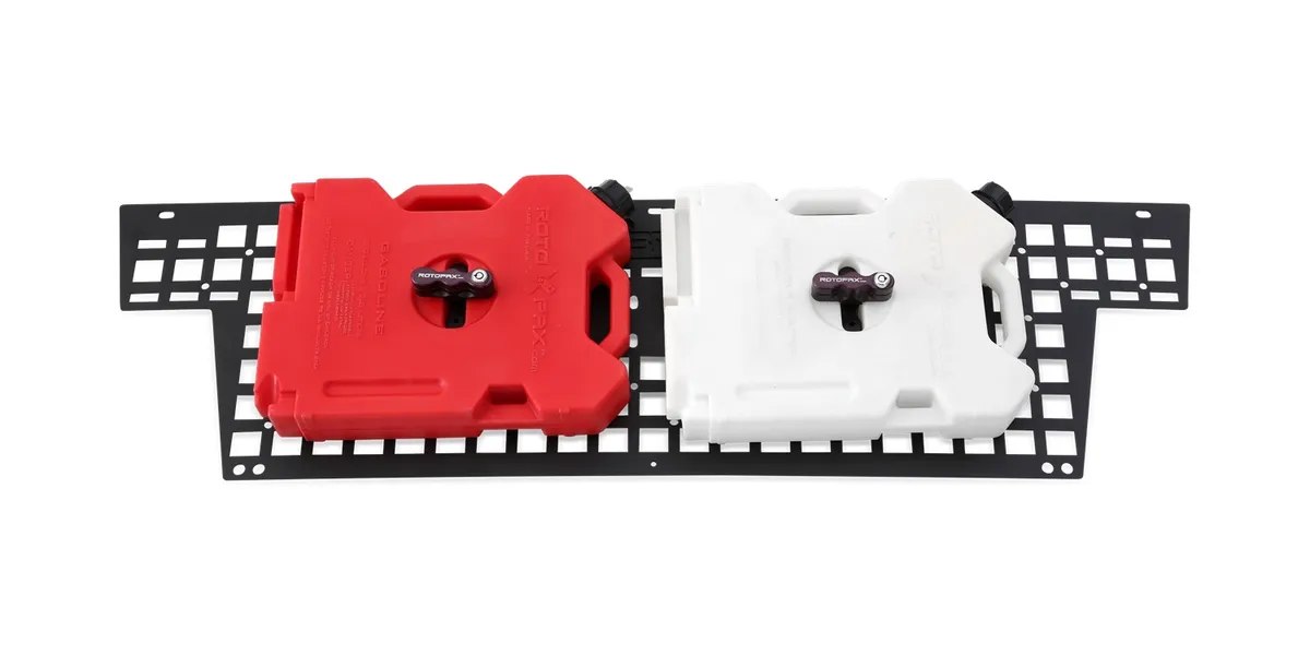 Bed Side Molle System; 3 mm Formed Steel; Texture Powdercoat Finished; Black; 2 Pc Design For Short Or Long Bed Models; product image