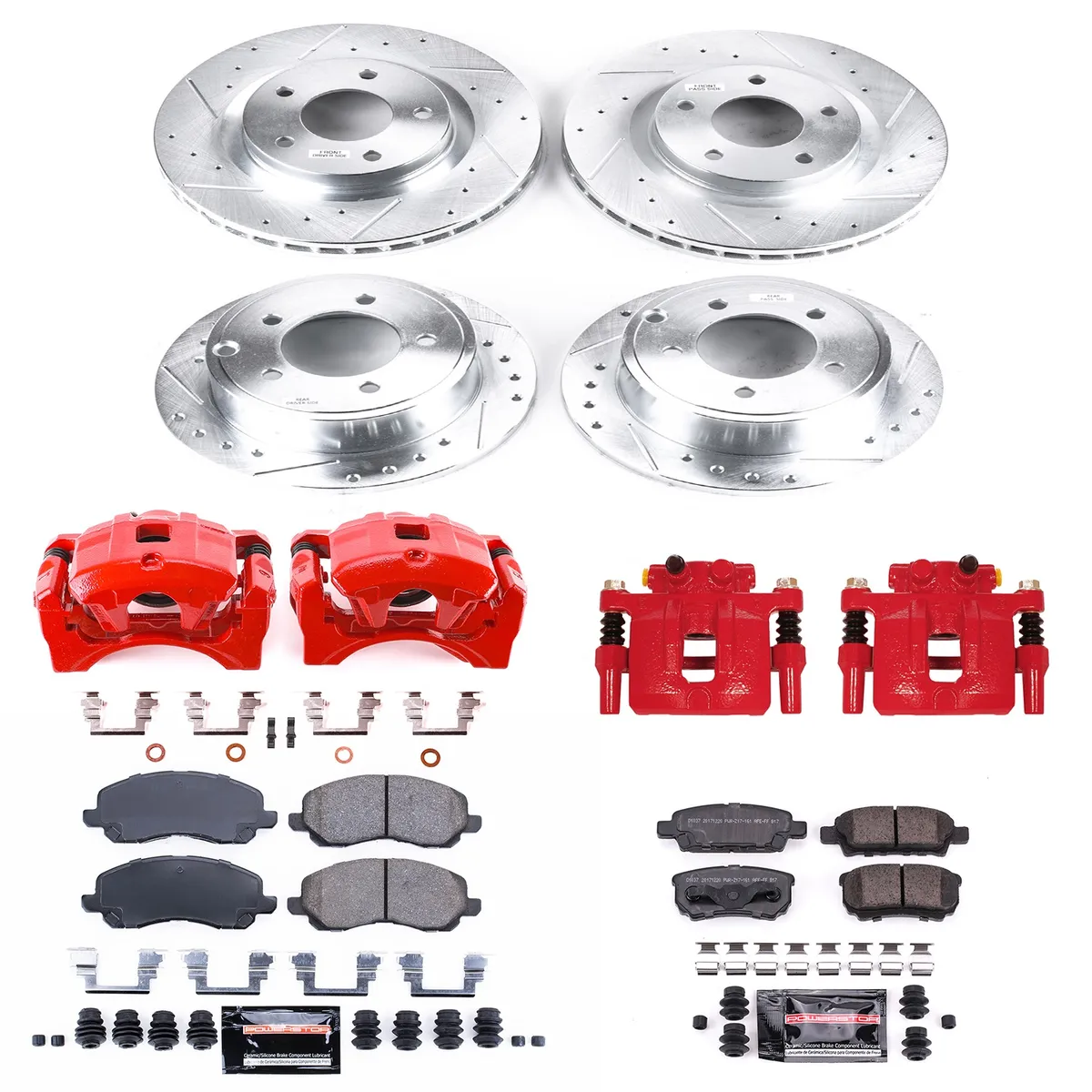 Z23 Evolution Sport Upgrade Kit: Drilled/Slotted Rotors; Carbon-Fiber Ceramic Pads; Powder Coated Calipers product image
