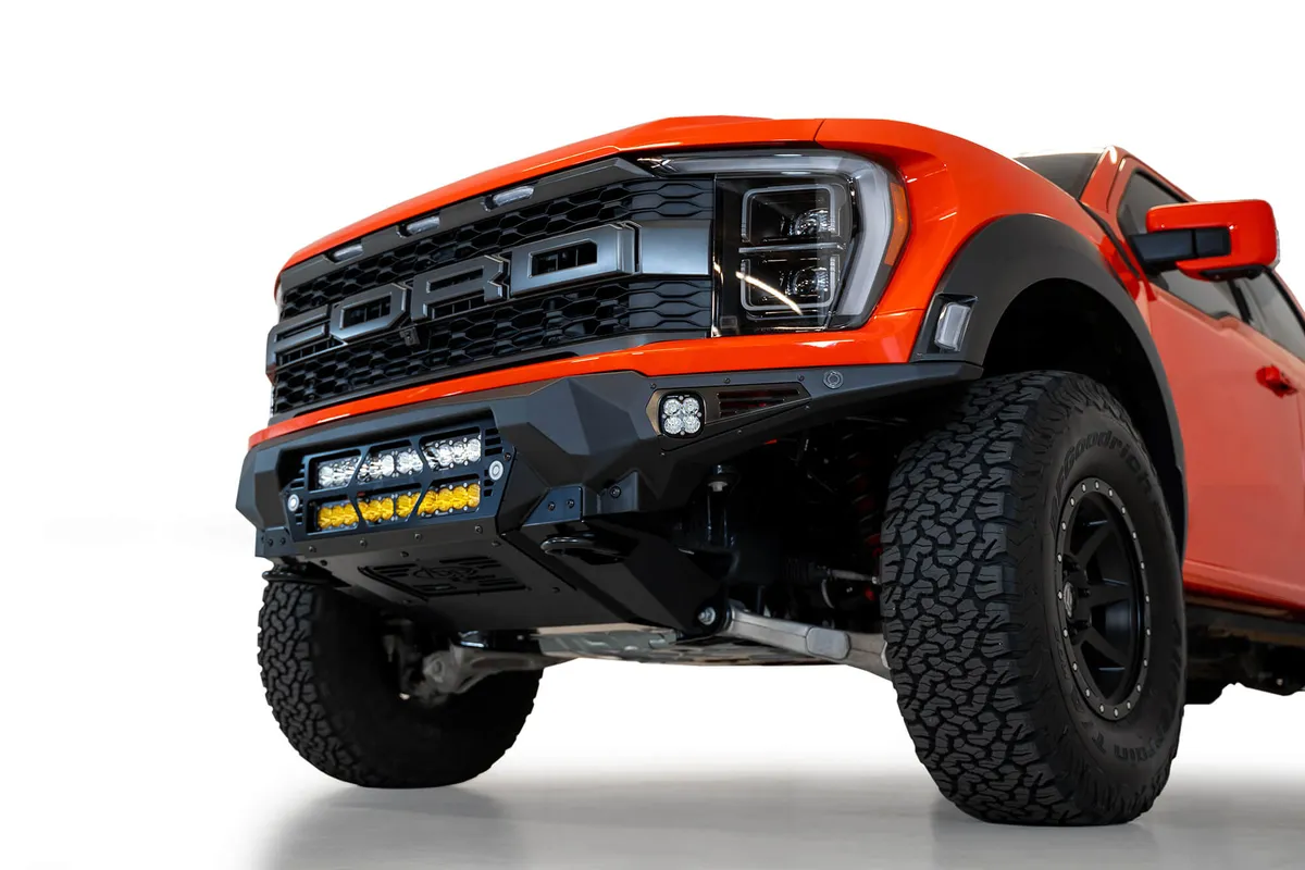 21c F150 Raptor Bomber Front Bumper Black Parking Cutouts(Mounts 2 2in Light Bars) product image