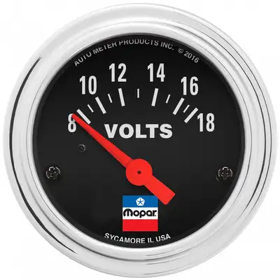AutoMeter Gauge Voltmeter 21/16 Mopar Classic 818 Volts Electric