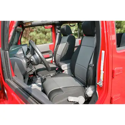 Rugged Ridge Seat Cover Kit Front Neoprene Black/Gray; 1118 Jeep Wrangler