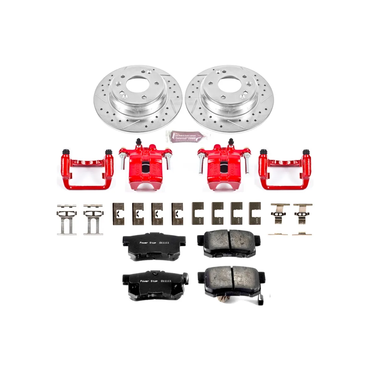 Z23 Evolution Sport Upgrade Kit: Drilled/Slotted Rotors; Carbon-Fiber Ceramic Pads; Powder Coated Calipers product image