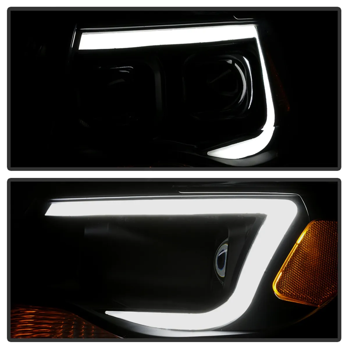 XTune DRL Light Bar Projector Headlights; Halogen Models Only; Not Compatible w/Xenon/HID Model; Black; product image