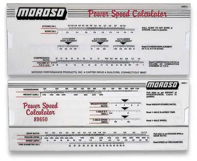 Moroso Power/Speed Calculator