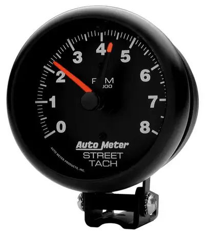 AutoMeter Gauge, Tachometer, 3 3/4", 8k RPM, Pedestal w/Red Line, Z Series