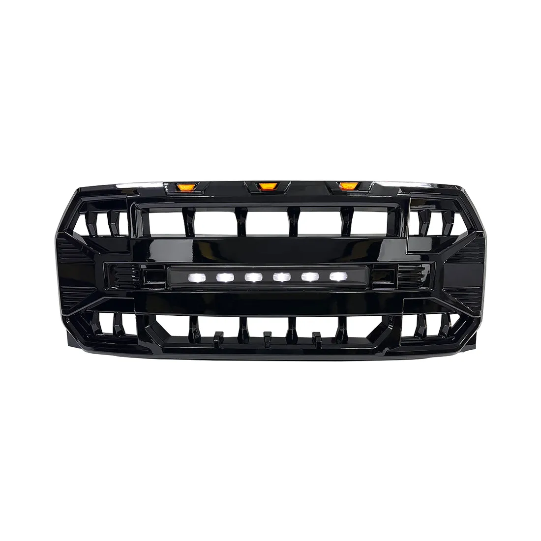 American Modified Amfmaa00115 Armor Grille With LED Off-Road Lights - Matte Black product image