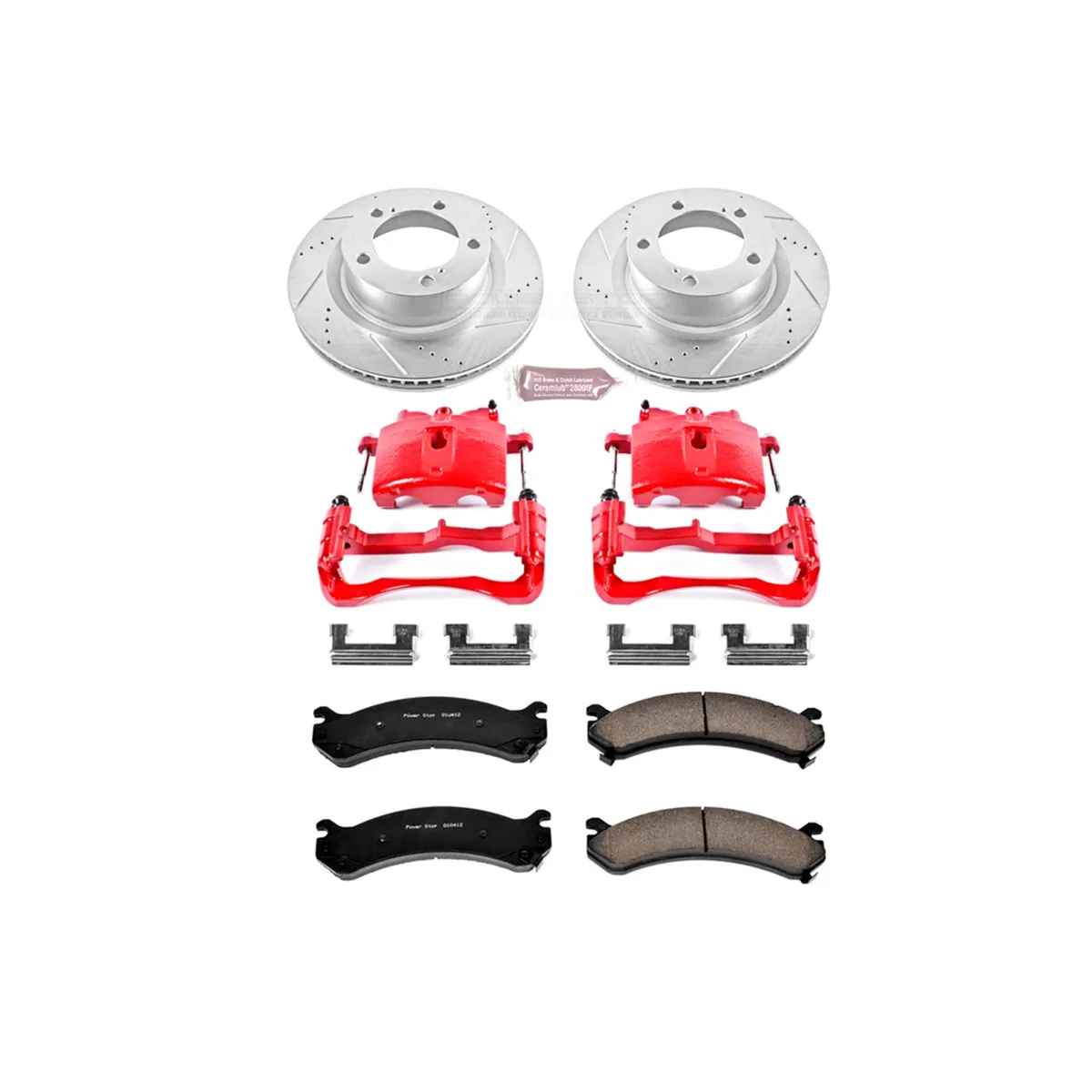 Z23 Evolution Sport Upgrade Kit: Drilled/Slotted Rotors; Carbon-Fiber Ceramic Pads; Powder Coated Calipers product image