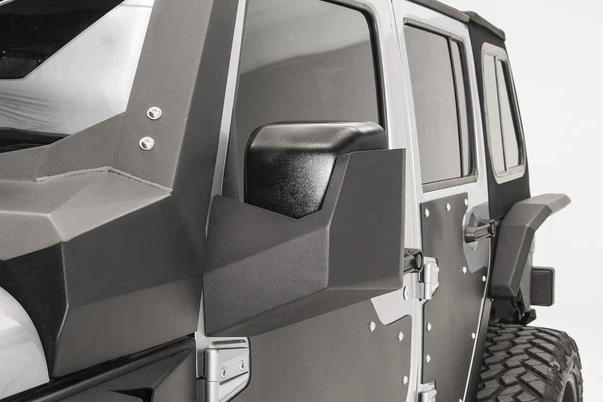 0718 Jeep JK Front Door Skin Mirror Protector Matte Black product image