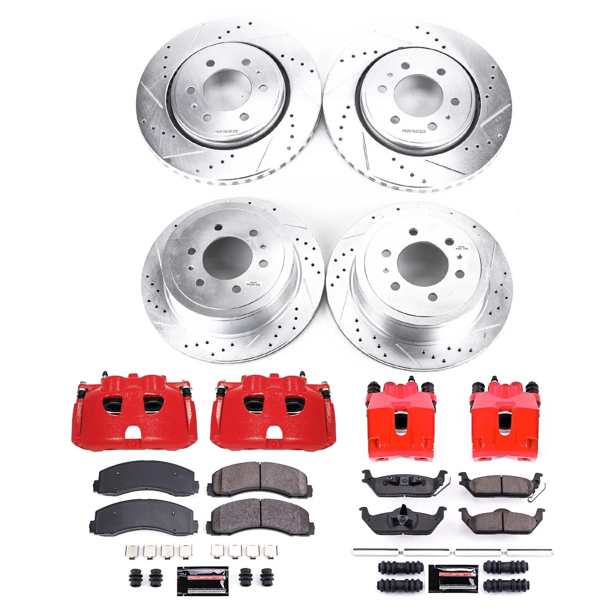Z23 Evolution Sport Upgrade Kit: Drilled/Slotted Rotors; Carbon-Fiber Ceramic Pads; Powder Coated Calipers product image