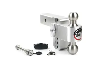 Weigh Safe 180 Hitch Stainless Steel 4in Drop Hitch With 2.5in Shank (10k/18.5k Grwr) With Ws05 Keyed Alike