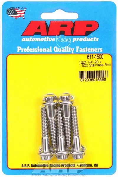 ARP Auto Racing S/S Bolt Kit - 12pt. (5) 1/4-20 x 1.500