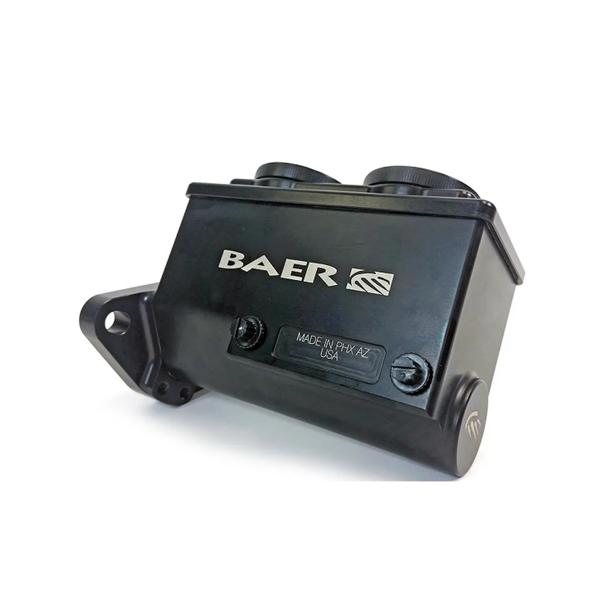 Remaster Master Cylinder 2-Bolt GM/Ford Black Anodized Finish Right Port 0.875 Inch (7/8 Inch) Bore Baer Brakes product image