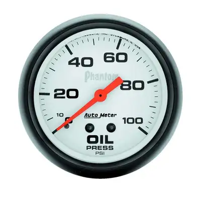 AutoMeter Gauge, Oil Pressure, 2 5/8", 100psi, Mechanical, Phantom