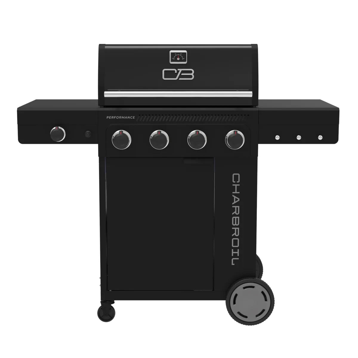 Performance Series™ FlavorMax™ 4 Burner Gas Grill Cabinet with Side Burner Black Stainless product image