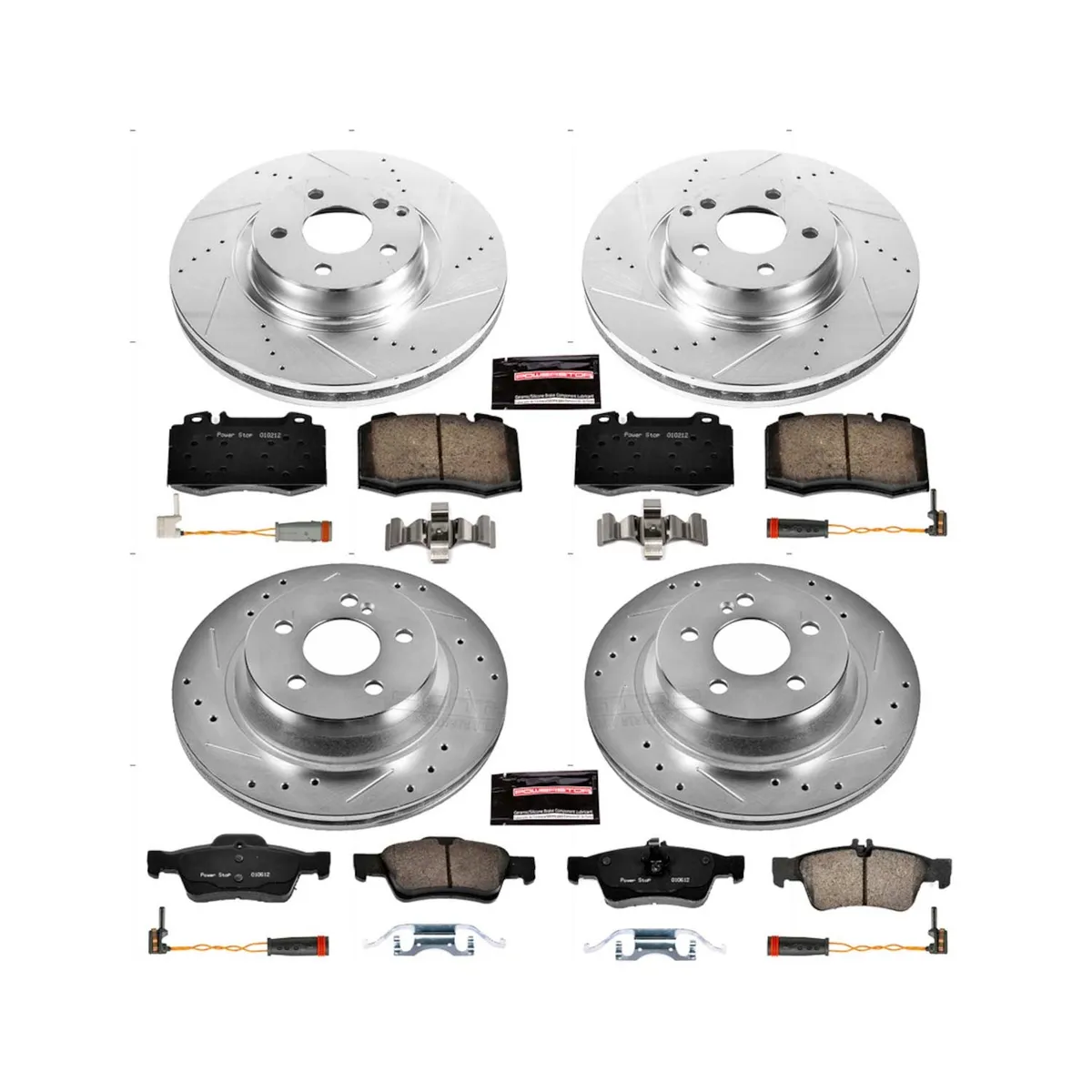 Z23 Evolution Sport Upgrade Kit: Drilled/Slotted Rotors; Carbon-Fiber Ceramic Pads W/Hardware; Pad Sensors product image