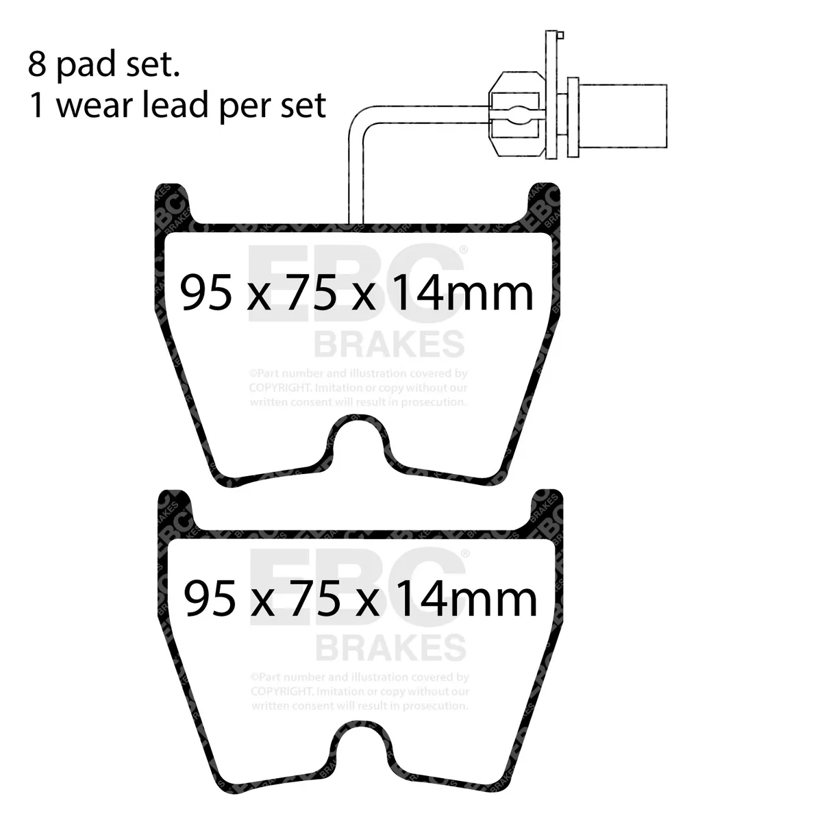 EBC RP-X Full Vehicle Kit; Front and Rear; FMSI Pad No. D1266/D1029/D1155; Vented; 5/5 Bolt Front/Rear; 365/356mm Dia.; 53/48mm Height; 34/32mm Thick; product image