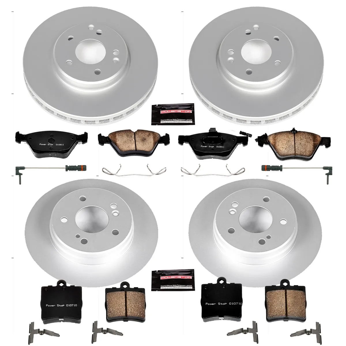 Z23 Sport Geomet Coated Rotor Kit For European Vehicles: Genuine Geomet Fully Coated Rotors; Carbon-Fiber Ceramic Pads W/Hardware; Pad Sensors product image