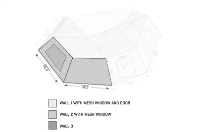 Overland Vehicle Systems Overland Vehicle Systems Nomadic Awning 270 - Side Wall 2 w/ Window - Dark Gray - Passenger
