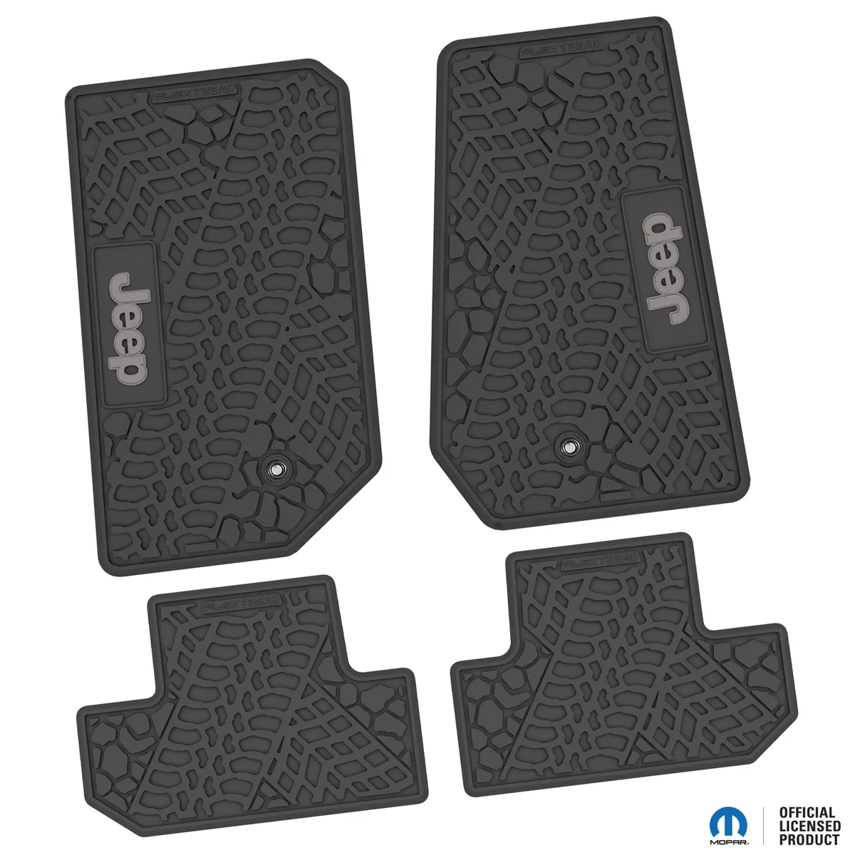 07-13 Jeep JK 2 Dr Front -Tire Tread/Scorched Earth Scene w/ JEEP Insert - Black w/ Silver Insert product image