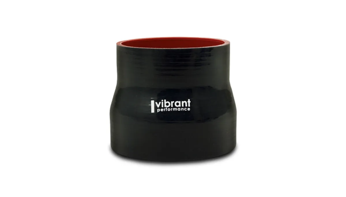 Vibrant Performance Reducer Coupler; 4 in. Inlet ID; 4.25 in. Outlet ID; 4.5 in. Length; 17 PSI Maximum Operating Pressure; 0.2 in. Wall Thickness; Black;