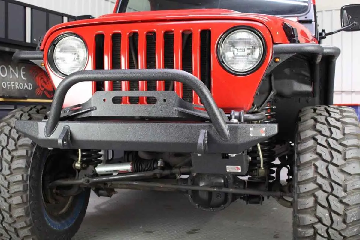 Jeep TJ Steering Box Skid Plate 97-06 Wrangler TJ Black Textured Powdercoat Fishbone Offroad product image