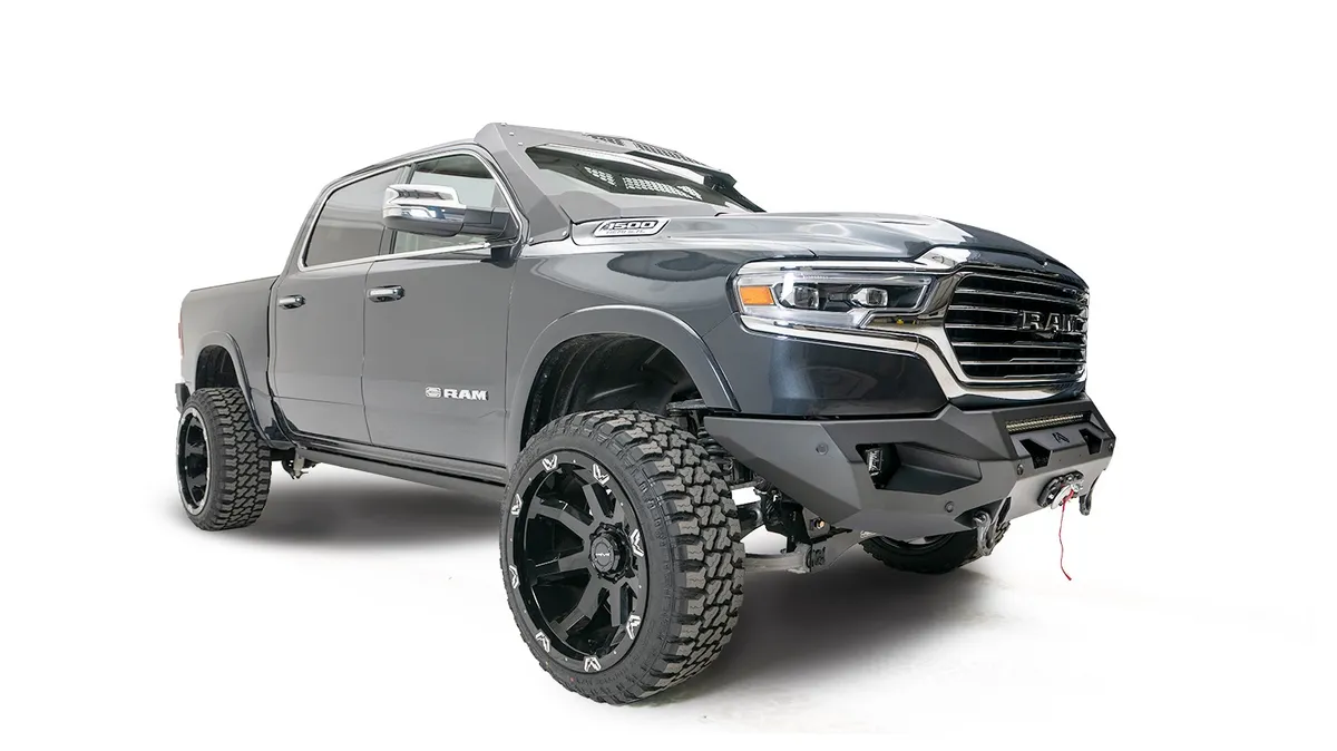 Matrix Front Bumper; 2 Stage Black Powder Coat; 7/8 in. D-Ring Mounts; No Guard; product image