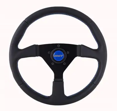 Grant Performance Series Steering Wheel; 13.75 in. Wrapped; w/Blue Stitching; Center Cap;