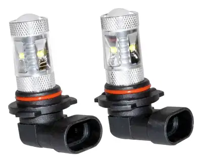 Crown Automotive Jeep Replacement Blacksilver LED Fog Lamp Bulb Kit 9006 Fog Lamp Bulb Kit;includes 2 Lights;installs in Place of OEM Fog Light Bulbs;each Lamp Includes 6 Cree Leds That Produce 2,400 Lumens;6000k Color;each Lamp Rated at 7.2 Watts / .6 Amps Draw at 12 Volts